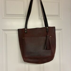 Portland Leather Goods Brown Leather Tote Bag